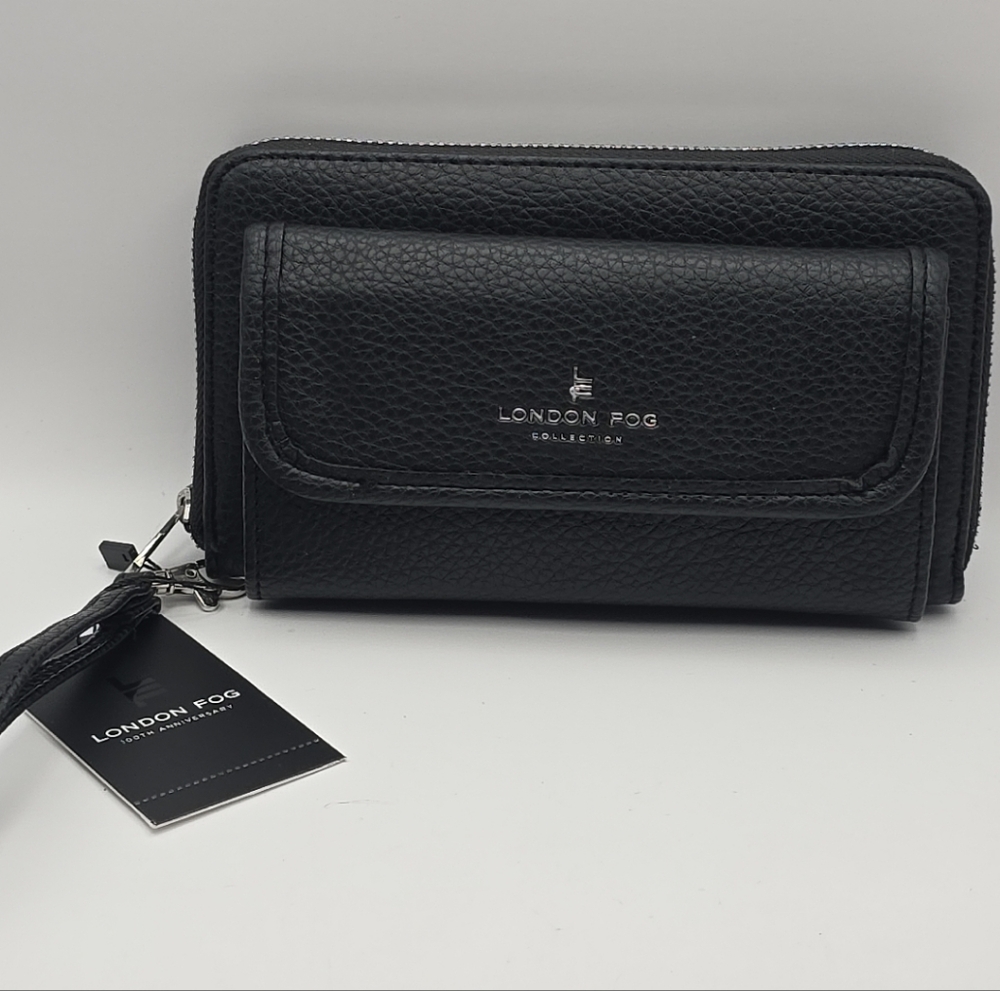 London Fog Black Women's Wristlet, NWT, Black